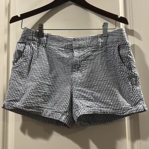 Like New! Cynthia Rowley ZipUp striped waffle wide leg shorts 100% cotton size 6